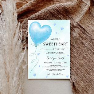 Invitación Pequeño querido Valentine Blue Boy Baby Shower