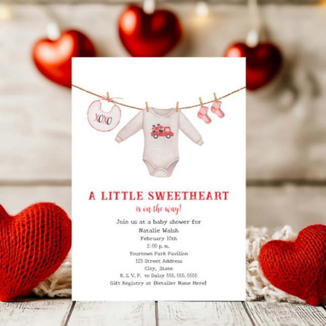 Invitación Pequeño querido Valentine Boy Baby Shower (Subido por el creador)