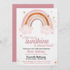 Invitación Pequeño rayo de arcoiris de sol en Baby Shower