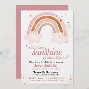 Invitación Pequeño rayo de arcoiris de sol en Baby Shower