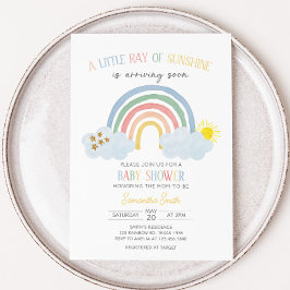 Invitación Pequeño rayo de arcoiris de sol en Baby Shower