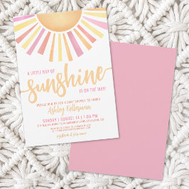 Invitación Pequeño Rayo De Baby Shower Rosa Sunshine