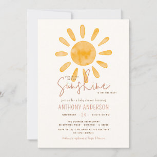 Invitación Pequeño rayo de luz solar género Baby Shower neutr