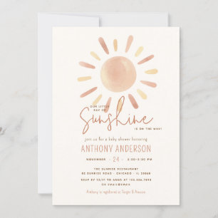Invitación Pequeño rayo de luz solar género Baby Shower neutr