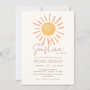 Invitación Pequeño rayo de luz solar género Baby Shower neutr