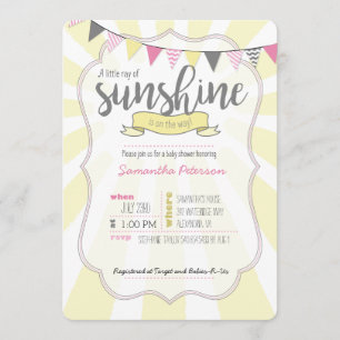 Invitación Pequeño rayo de luz solar para la ducha de bebé in