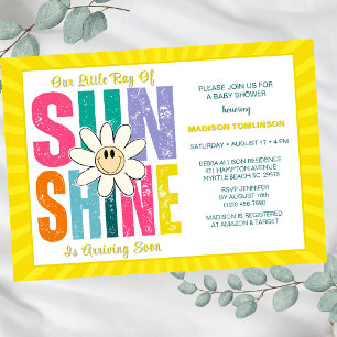 Invitación Pequeño rayo de luz solar retro Baby Shower neutra