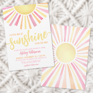 Invitación Pequeño Rayo De Sol Baby Shower Boho