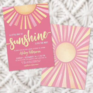 Invitación Pequeño Rayo De Sol Baby Shower Boho