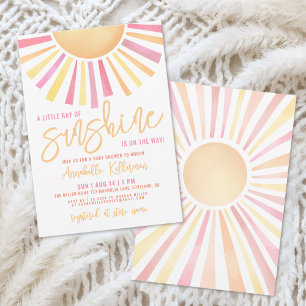 Invitación Pequeño Rayo De Sol Bebe Boho Shower