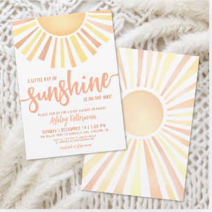 Invitación Pequeño Rayo De Sol Boho Baby Shower