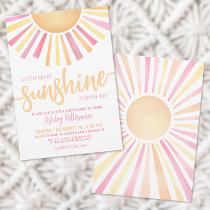 Invitación Pequeño Rayo De Sol Boho Baby Shower