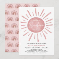 Pequeño rayo de sol Boho Pink Sun Baby Shower
