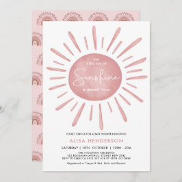 Invitación Pequeño rayo de sol Boho Pink Sun Baby Shower