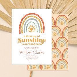 Invitación Pequeño rayo de sol Boho Rainbow Baby Shower