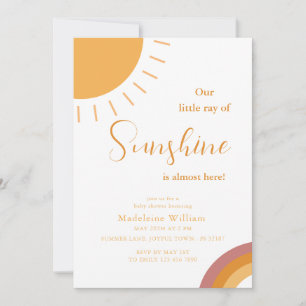 Invitación Pequeño rayo de sol Boho Rainbow Baby Shower