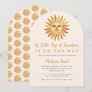 Invitación Pequeño Rayo de Sol Boho Sol Fiesta de Bebé
