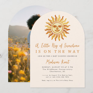 Invitación Pequeño Rayo de Sol Boho Sol Foto Baby Shower