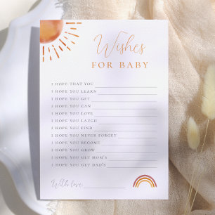 Invitación Pequeño Rayo de Sol Desea para Actividad de Bebé