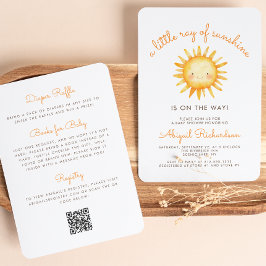 Invitación Pequeño rayo de sol QR Código Baby Shower
