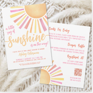 Invitación Pequeño Rayo De Sol Todo En Uno Fiesta De Bienveni