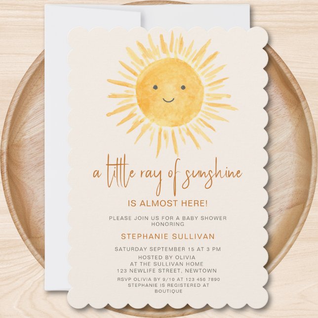 Invitación Pequeño rayo de Sunshine Boho Baby Shower (Subido por el creador)