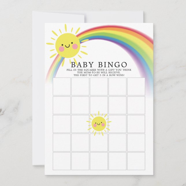 Invitación Pequeño rayo del juego de Baby Shower Sunshine BIN (Anverso)