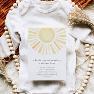 Invitación Pequeño Rayo Del Sol Boho Sol Baby Shower Amarillo