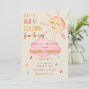 Invitación Pequeño Rayo Del Sol Boho Sun Baby Shower