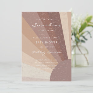 Invitación Pequeño Rayo Del Sol Moderno Boho Baby Shower