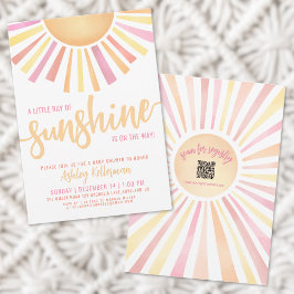 Invitación Pequeño Rayo Rosa De Baby Shower Sunshine