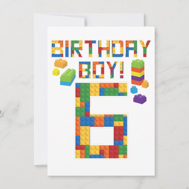 Invitación Pequeño regalo de cumpleaños 6 años de antigüedad  (Anverso)