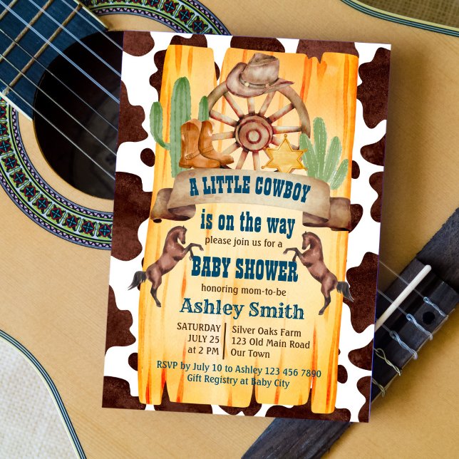 Invitación Pequeño rodeo de vaquero equino bebé ducha de bebé (Subido por el creador)