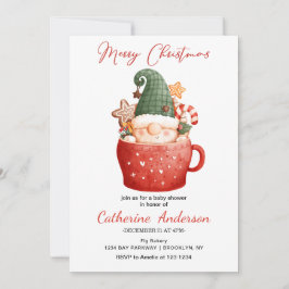Invitación Pequeño romance de Navidades en un Baby Shower de 