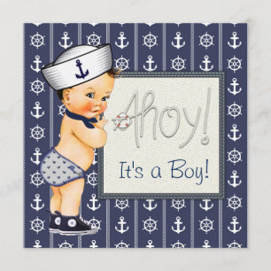 Invitación Pequeño Sailor Boy Nautical Baby Shower