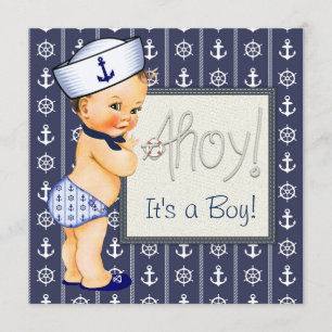 Invitación Pequeño Sailor Boy Nautical Baby Shower