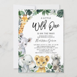 Invitación Pequeño salvaje de un Safari Jungle Animales Baby 