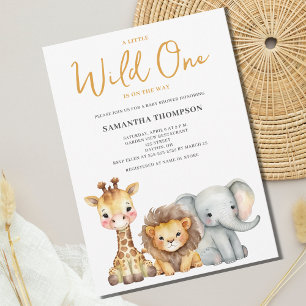 Invitación Pequeño Salvaje Safari Animal Baby Shower 