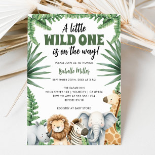 Invitación Pequeño salvaje un Safari niño de animales Baby Sh