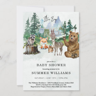 Invitación Pequeño Salvaje Uno Fiesta de Bebé Animales del Bo