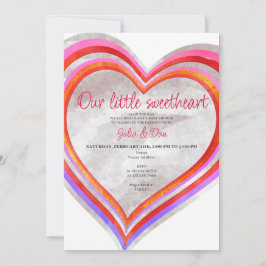 Invitación Pequeño San Valentín acuarela Baby Shower