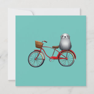 Invitación Pequeño sello personalizado en una bicicleta