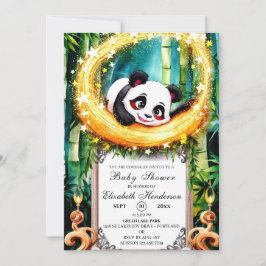 Invitación Pequeño simple panda simple