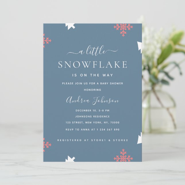 Invitación Pequeño Snowflake Boy Baby Shower (Anverso de pie)