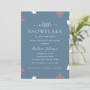 Invitación Pequeño Snowflake Boy Baby Shower