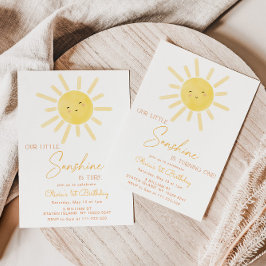 Invitación Pequeño sol minimalista primer cumpleaños