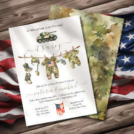 Invitación Pequeño soldado militar Baby Shower
