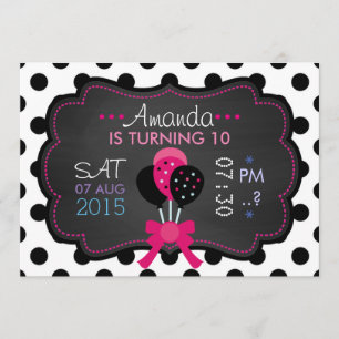 Invitación Pequeño Starlet Chalkboard