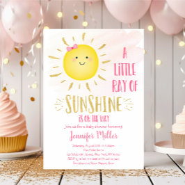 Invitación Pequeño Sunshine Pink & Gold Baby Shower