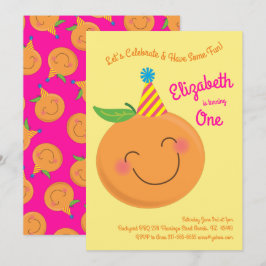 Invitación Pequeño Tangerine Cute Niños Primer Cumpleaños